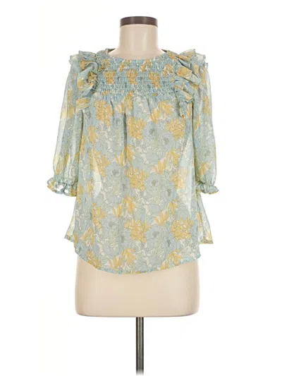 Pre-owned Mi Ami 3/4 Sleeve Blouse In Blue