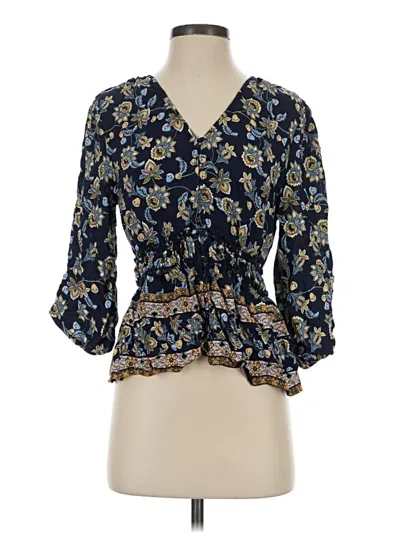 Pre-owned Mi Ami 3/4 Sleeve Blouse In Blue
