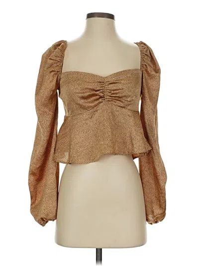 Pre-owned Mi Ami 3/4 Sleeve Blouse In Brown