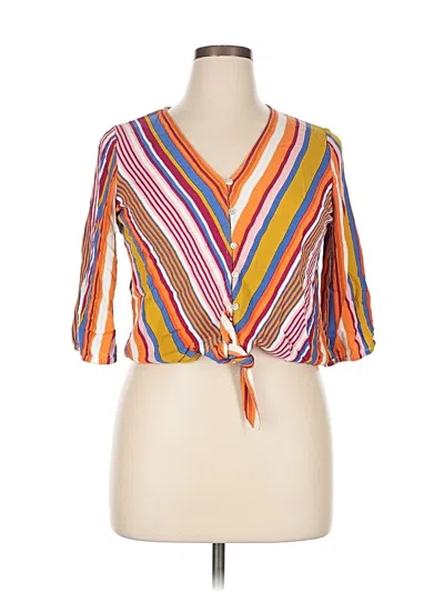 Pre-owned Mi Ami 3/4 Sleeve Blouse In Orange