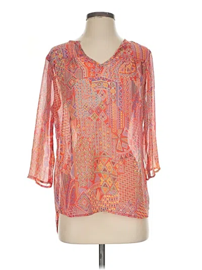 Pre-owned Mi Ami 3/4 Sleeve Blouse In Orange