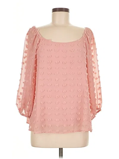 Pre-owned Mi Ami 3/4 Sleeve Blouse In Pink