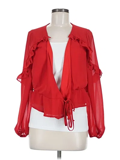 Pre-owned Mi Ami 3/4 Sleeve Blouse In Red