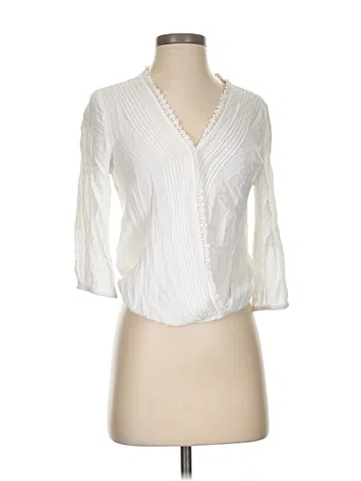 Pre-owned Mi Ami 3/4 Sleeve Blouse In White