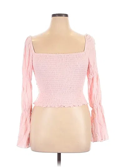 Pre-owned Mi Ami 3/4 Sleeve Top Pink Square Neckline Tops