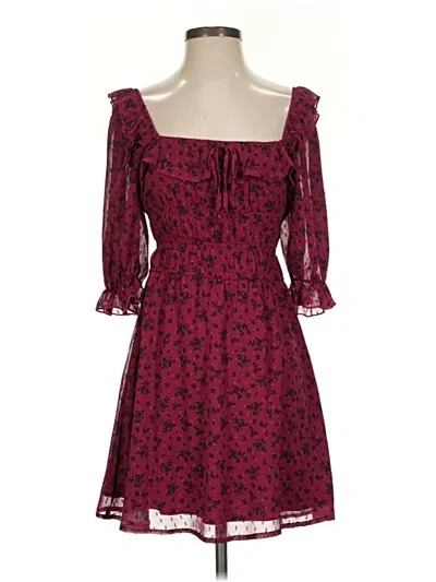 Pre-owned Mi Ami Casual Dress In Burgundy