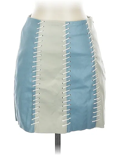 Pre-owned Mi Ami Faux Leather Skirt In Blue
