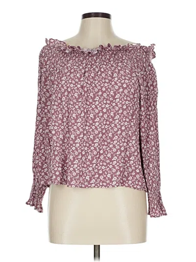 Pre-owned Mi Ami Long Sleeve Blouse In Burgundy