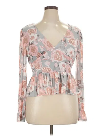 Pre-owned Mi Ami Long Sleeve Blouse In Pink