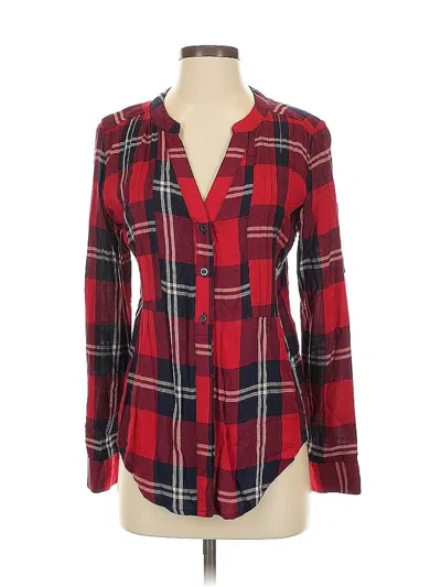 Pre-owned Mi Ami Long Sleeve Blouse In Red