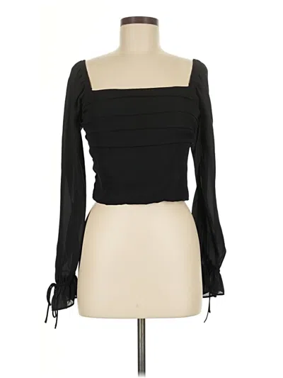 Pre-owned Mi Ami Long Sleeve Top Black One Shoulder Neckline Tops