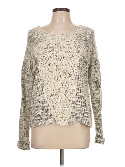 Pre-owned Mi Ami Long Sleeve Top Gray Scoop Neck Tops