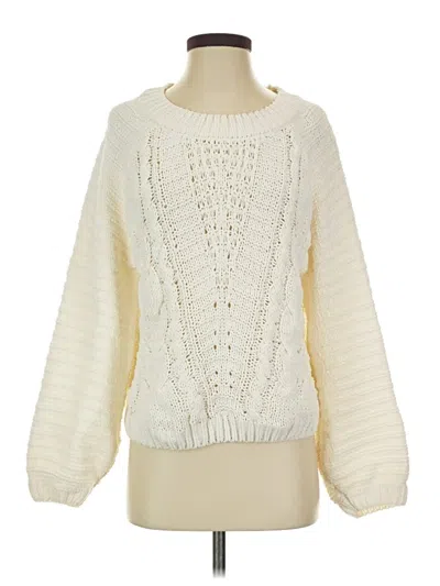 Pre-owned Mi Ami Long Sleeve Top Ivory Boatneck Tops In White