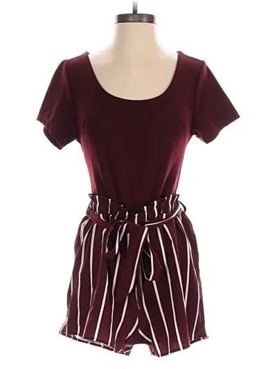 Pre-owned Mi Ami Romper In Burgundy