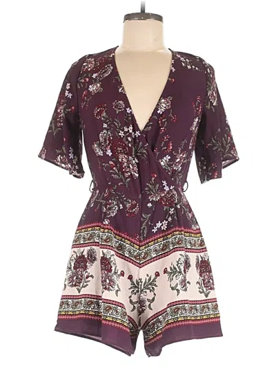 Pre-owned Mi Ami Romper In Burgundy