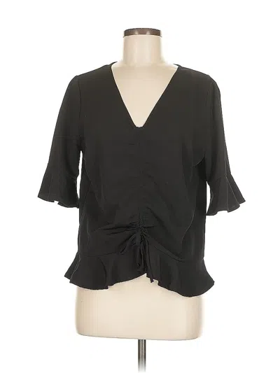 Pre-owned Mi Ami Short Sleeve Blouse In Black