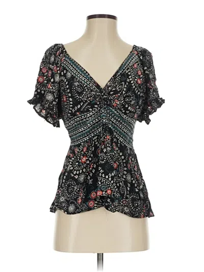 Mi Ami Short Sleeve Blouse In Black