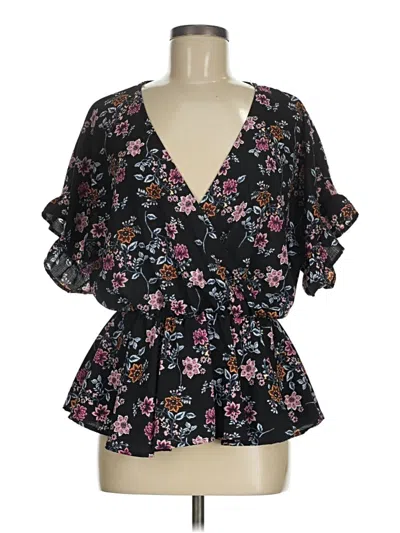 Pre-owned Mi Ami Short Sleeve Blouse In Black