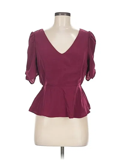 Pre-owned Mi Ami Short Sleeve Blouse In Burgundy