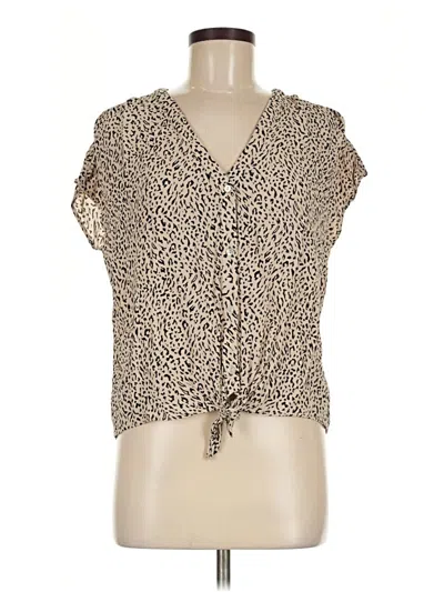 Pre-owned Mi Ami Short Sleeve Blouse In Tan
