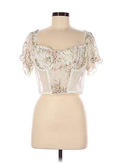 Pre-owned Mi Ami Short Sleeve Blouse In White