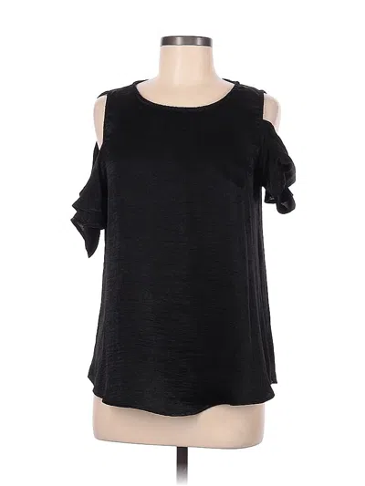 Pre-owned Mi Ami Short Sleeve Top Black Cold Shoulder Neckline Tops
