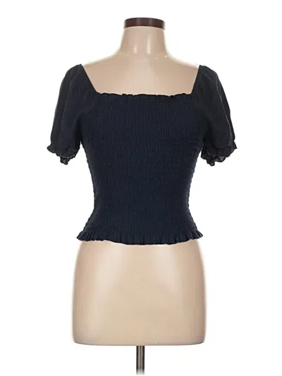 Pre-owned Mi Ami Short Sleeve Top Black Sweetheart Neckline Tops