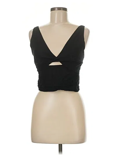 Pre-owned Mi Ami Tank Top Black Plunge Neckline Tops