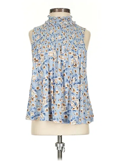 Pre-owned Mi Ami Tank Top Blue Halter Neckline Tops