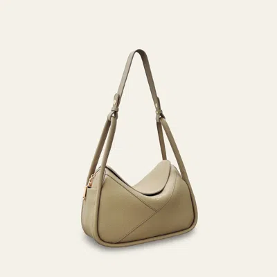 Mi Bolsa London Carnaby Genuine Tote Leather Shoulder Bag In Brown