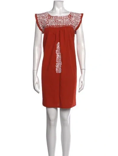 Pre-owned Mi Golondrina Floral Print Knee-length Dress In Multi