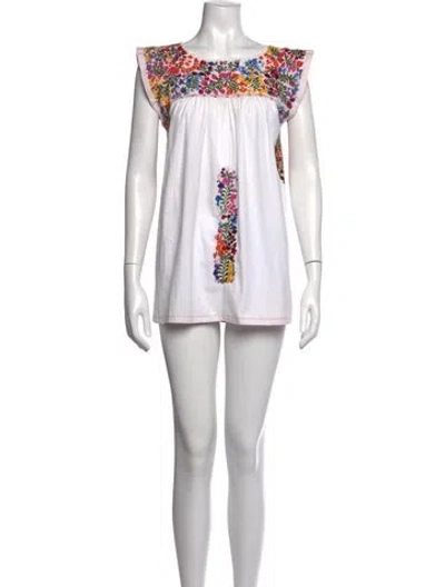 Pre-owned Mi Golondrina Floral Print Mini Dress In Multi