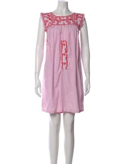 Pre-owned Mi Golondrina Floral Print Mini Dress In Pink