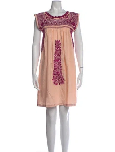 Pre-owned Mi Golondrina Floral Print Mini Dress In Pink