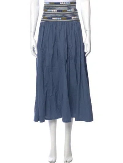 Pre-owned Mi Golondrina Midi Length Skirt In Blue