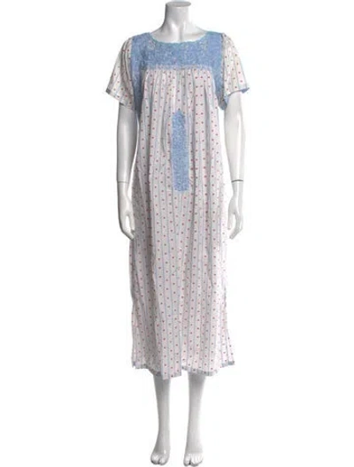 Pre-owned Mi Golondrina Polka Dot Print Long Dress In Multi