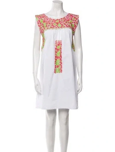 Pre-owned Mi Golondrina Printed Mini Dress In Multi