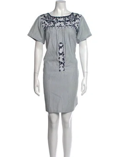 Pre-owned Mi Golondrina Striped Mini Dress In Neutral