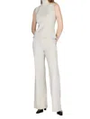 Mi Jong Lee Back Zip Flare Pant In Stone In White
