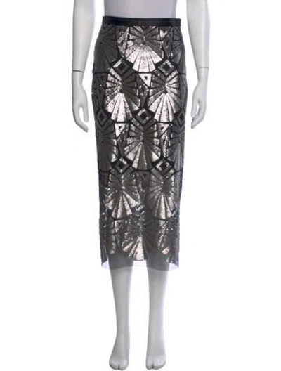 Pre-owned Mi Jong Lee Printed Midi Length Skirt In Multi