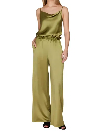Mi Jong Lee Satin Pajama Pants In Fiddlehead In Multi