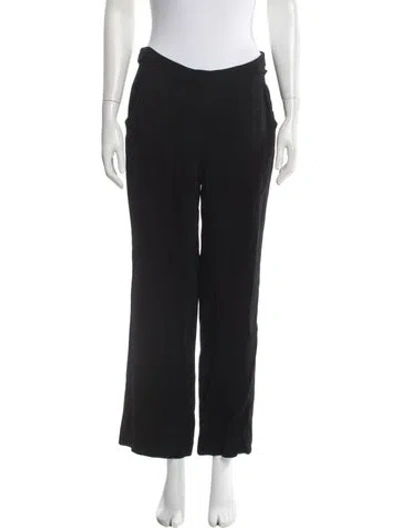 Pre-owned Mi Jong Lee Wide Leg Pants In Black