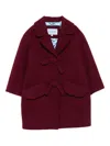 Mi Mi Sol Bow-detail Patch-pocket Coat In Red