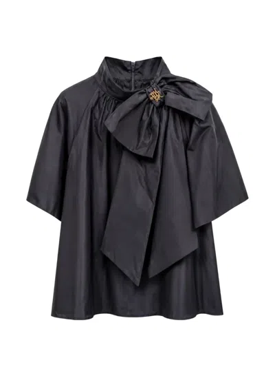 Mi Mi Sol Kids' Bow-detail High-neck Dress In Black