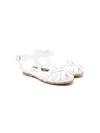 Mi Mi Sol Caged Leather Sandals In White