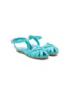 Mi Mi Sol Caged Round-toe Sandals In Blue