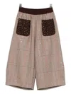Mi Mi Sol Check-pattern Trousers In Neutral