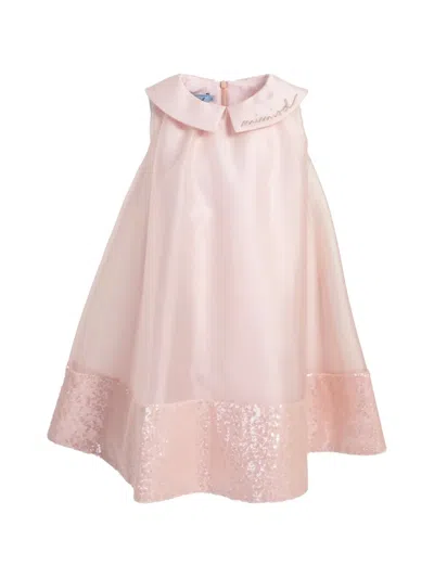 Mi Mi Sol Kids' Collared Sequin Dress In Pink