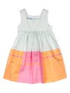 Mi Mi Sol Colour-block Ruched Dress In Blue