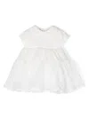 Mi Mi Sol Floral-lace Short-sleeve Dress In Crm White